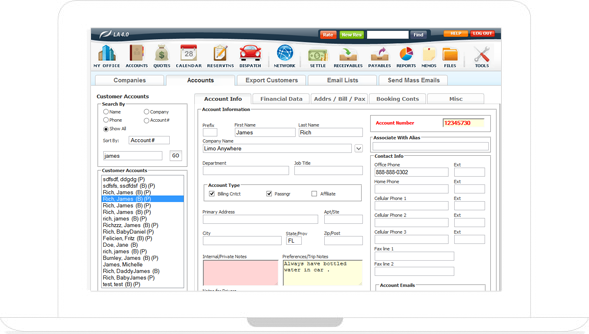 screenshot of Limo Anywhere